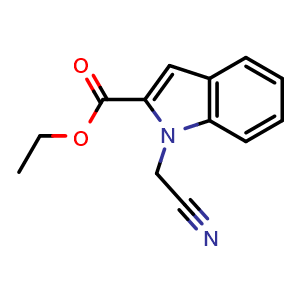 Chemical structure of Ethyl 1-(Cyanomethyl)-1H-indole-2-carboxylate , CAS 126718-04-5, AChemBlock U139981