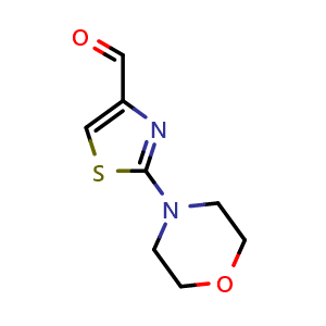 Chemical structure of 2-morpholinothiazole-4-carbaldehyde , CAS 126533-97-9, AChemBlock U139986