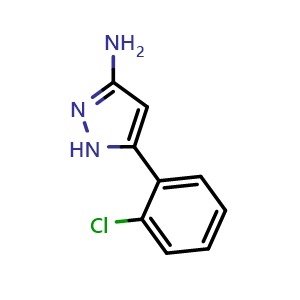 Chemical structure of 3-Amino-5-(2-chlorophenyl)pyrazole , CAS 126520-01-2, AChemBlock U139987