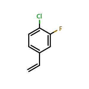 Chemical structure of 4-Chloro-3-fluorostyrene , CAS 1263414-46-5, AChemBlock U139990