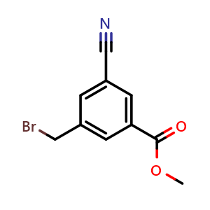 Chemical structure of methyl 3-(bromomethyl)-5-cyanobenzoate , CAS 1261878-67-4, AChemBlock U139998