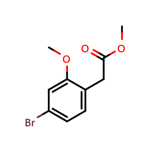 Chemical structure of Methyl 2-(4-bromo-2-methoxyphenyl)acetate , CAS 1261878-59-4, AChemBlock U139999