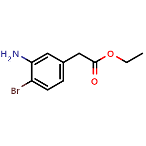 Chemical structure of Ethyl 3-Amino-4-bromophenylacetate , CAS 1261677-54-6, AChemBlock U140003