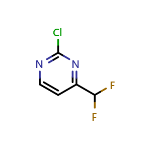 Chemical structure of 2-Chloro-4-(difluoromethyl)pyrimidine , CAS 1261629-31-5, AChemBlock U140004