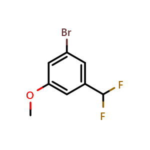 Chemical structure of 3-Bromo-5-(difluoromethyl)anisole , CAS 1261476-12-3, AChemBlock U140009