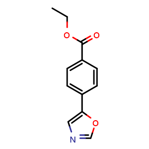 Chemical structure of Ethyl 4-(5-oxazolyl)benzoate , CAS 1261268-94-3, AChemBlock U140018