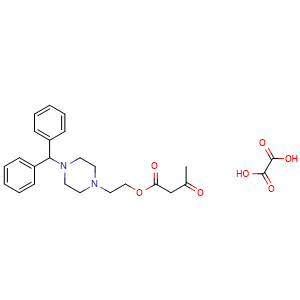 Chemical structure of 2-(4-Diphenylmethyl-1-piperazinyl)ethyl Acetoacetate Oxalate , CAS 1261268-85-2, AChemBlock U140019