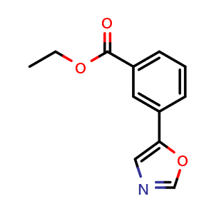 Chemical structure of Ethyl 3-(5-oxazolyl)benzoate , CAS 1261268-84-1, AChemBlock U140020