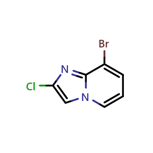 Chemical structure of 8-bromo-2-chloro-imidazo[1,2-a]pyridine , CAS 1260902-12-2, AChemBlock U140023