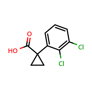 Chemical structure of 1-(2,3-Dichlorophenyl)cyclopropanecarboxylic acid , CAS 1260853-26-6, AChemBlock U140026