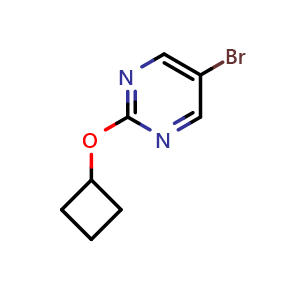 Chemical structure of 5-Bromo-2-cyclobutoxypyrimidine , CAS 1260833-40-6, AChemBlock U140027