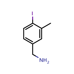 Chemical structure of (4-iodo-3-methylphenyl)methanamine , CAS 1260791-24-9, AChemBlock U140031