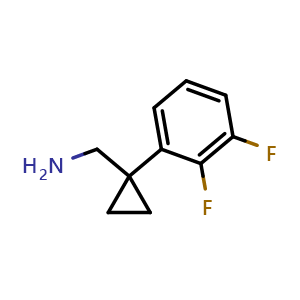 Chemical structure of 1-(2,3-Difluorophenyl)cyclopropanemethanamine , CAS 1260663-44-2, AChemBlock U140048