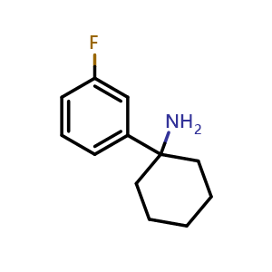 Chemical structure of 1-(3-Fluorophenyl)cyclohexylamine , CAS 125827-86-3, AChemBlock U140061