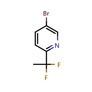 Chemical structure of 5-Bromo-2-(1,1-difluoroethyl)pyridine , CAS 1256821-91-6, AChemBlock U140069
