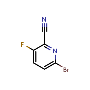 Chemical structure of 6-bromo-3-fluoropicolinonitrile , CAS 1256788-71-2, AChemBlock U140071