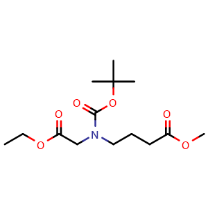 Chemical structure of Methyl 4-[N-Boc-N-(2-ethoxy-2-oxoethyl)amino]butanoate , CAS 1256633-34-7, AChemBlock U140077