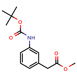 Chemical structure of Methyl N-Boc-3-aminophenylacetate , CAS 1256633-22-3, AChemBlock U140083