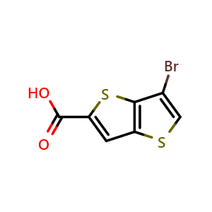 Chemical structure of 6-Bromothieno[3,2-b]thiophene-2-carboxylic acid , CAS 125493-06-3, AChemBlock U140093