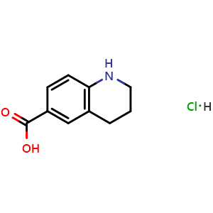 Chemical structure of 1,2,3,4-Tetrahydroquinoline-6-carboxylic acid hydrochloride , CAS 1251923-10-0, AChemBlock U140103
