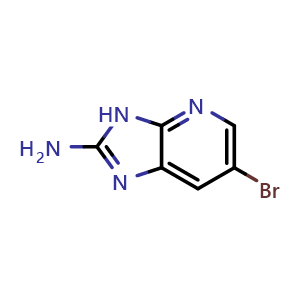 Chemical structure of 2-Amino-6-bromo-3H-imidazo[4,5-b]pyridine , CAS 1250115-39-9, AChemBlock U140117
