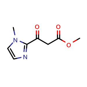 Chemical structure of Methyl 3-(1-Methyl-2-imidazolyl)-3-oxopropionate , CAS 124999-48-0, AChemBlock U140118
