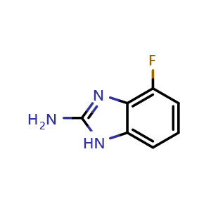 Chemical structure of 2-Amino-4-fluorobenzimidazole , CAS 1249526-67-7, AChemBlock U140122