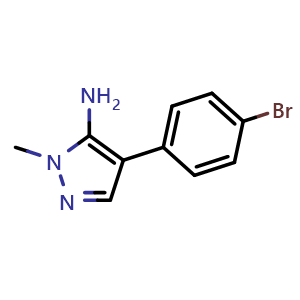 Chemical structure of 4-(4-Bromophenyl)-1-methylpyrazol-5-amine , CAS 1248796-80-6, AChemBlock U140126