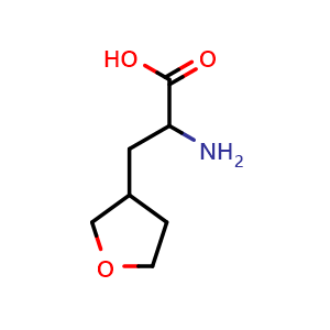 Chemical structure of 2-Amino-3-(tetrahydrofuran-3-yl)propanoic acid , CAS 1248703-88-9, AChemBlock U140127