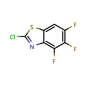 Chemical structure of 2-Chloro-4,5,6-trifluorobenzo[d]thiazole , CAS 1245213-27-7, AChemBlock U140150
