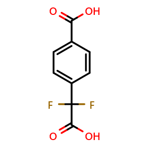 Chemical structure of 4-(Carboxydifluoromethyl)benzoic acid , CAS 1240313-90-9, AChemBlock U140162