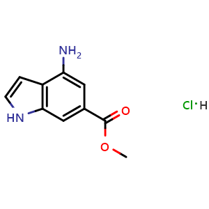 Chemical structure of Methyl 4-Amino-6-indolecarboxylate hydrochloride , CAS 1235138-34-7, AChemBlock U140177
