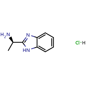 Chemical structure of (R)-1-(1H-Benzimidazol-2-yl)ethylamine hydrochloride , CAS 1234996-74-7, AChemBlock U140180