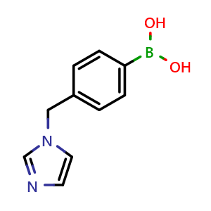 Chemical structure of 4-[(1-Imidazolyl)methyl]phenylboronic acid , CAS 1228183-01-4, AChemBlock U140205