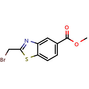 Chemical structure of Methyl 2-(Bromomethyl)benzothiazole-5-carboxylate , CAS 1227628-99-0, AChemBlock U140207
