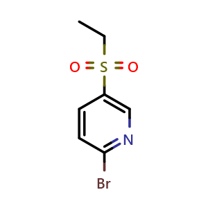 Chemical structure of 2-Bromo-5-(ethylsulfonyl)pyridine , CAS 1227384-81-7, AChemBlock U140220