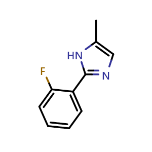 Chemical structure of 2-(2-Fluorophenyl)-5-methyl-1H-imidazole , CAS 1226148-59-9, AChemBlock U140236