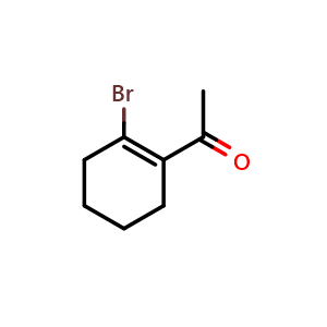 Chemical structure of 1-(2-Bromo-1-cyclohexen-1-yl)ethanone , CAS 122439-38-7, AChemBlock U140244