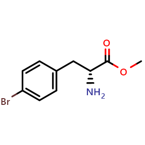 Chemical structure of Methyl (R)-2-Amino-3-(4-bromophenyl)propanoate , CAS 122332-24-5, AChemBlock U140245