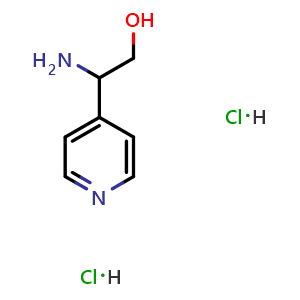 Chemical structure of 2-Amino-2-(4-pyridyl)ethanol dihydrochloride , CAS 1220039-63-3, AChemBlock U140254
