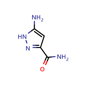 Chemical structure of 5-Aminopyrazole-3-carboxamide , CAS 1219743-26-6, AChemBlock U140255