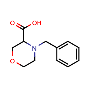Chemical structure of 4-Benzylmorpholine-3-carboxylic acid , CAS 1219426-63-7, AChemBlock U140257