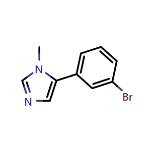 Chemical structure of 5-(3-Bromophenyl)-1-methylimidazole , CAS 1218910-50-9, AChemBlock U140259