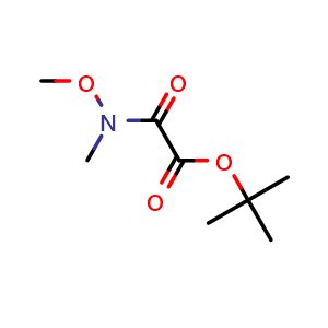 Chemical structure of tert-Butyl 2-[Methoxy(methyl)amino]-2-oxoacetate , CAS 1218815-84-9, AChemBlock U140261