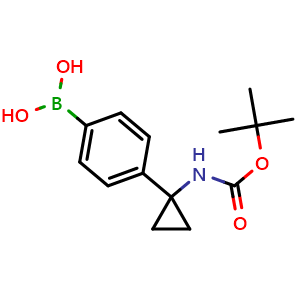 Chemical structure of 4-[1-(Boc-amino)cyclopropyl]phenylboronic acid , CAS 1217500-58-7, AChemBlock U140265