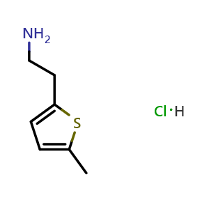 Chemical structure of 2-(5-Methyl-2-thienyl)ethanamine hydrochloride , CAS 1215839-34-1, AChemBlock U140272