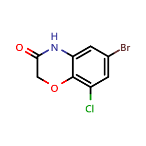 Chemical structure of 6-Bromo-8-chloro-2H-benzo[b][1,4]oxazin-3(4H)-one , CAS 121564-96-3, AChemBlock U140273