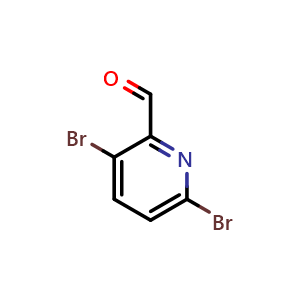 Chemical structure of 3,6-Dibromopyridine-2-carboxaldehyde , CAS 1215183-85-9, AChemBlock U140274
