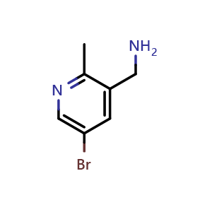 Chemical structure of 3-(Aminomethyl)-5-bromo-2-methylpyridine , CAS 1211589-61-5, AChemBlock U140291
