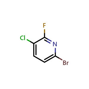 Chemical structure of 6-Bromo-3-chloro-2-fluoropyridine , CAS 1211578-30-1, AChemBlock U140294